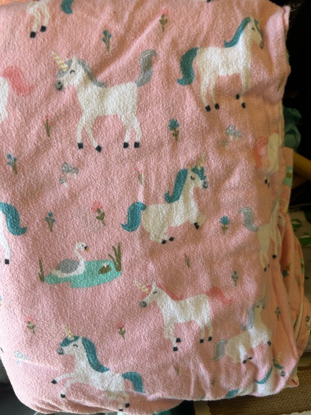 Pink Unicorn Flannel Sheets - Queen
